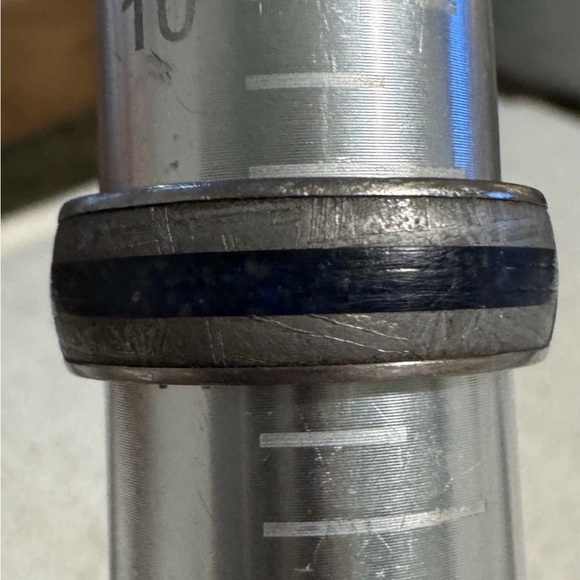 Shane Co Authentic Titanium Meteorite Lapis Lazuli Sz 11 Men’s Wedding Band Ring - Picture 13 of 13